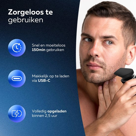 Rasoir pour hommes 3-en-1 - Avec tondeuse et tondeuse pour nez - Rasoir électrique - Rasage sur peau sèche ou humide - Tondeuse à barbe