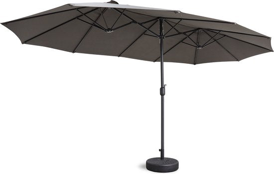 LIFA GARDEN - Parasol Double avec Housse de Protection - Parasol XXL en Anthracite avec Housse - Imperméable - 450 x 270 cm