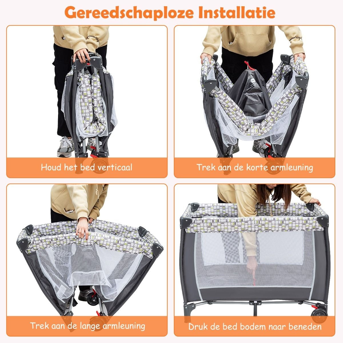 Coast Lit pliant pour bébé avec berceau et parc - jouets et musique inclus - 125 cm x 65 cm x 116 cm - Bleu et noir