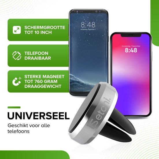 Support de téléphone iSetchi, Voiture, Magnétique, Gris/Noir