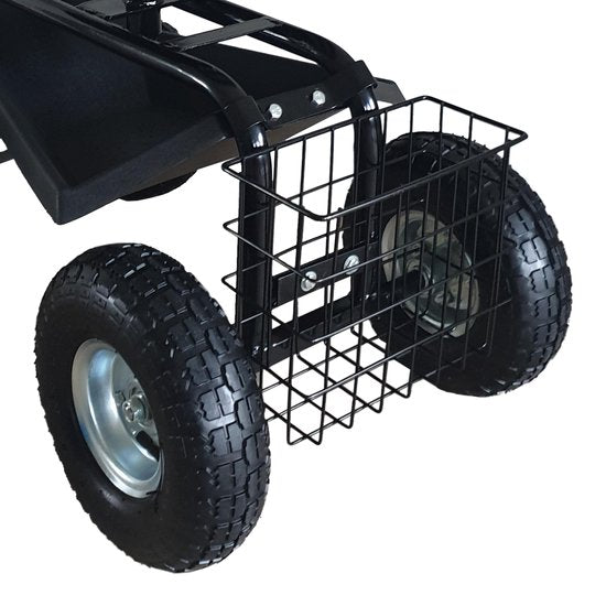 AXI AG22 Tabouret de jardin sur roues en Noir - Tabouret de jardin - Tabouret à genoux en métal avec une charge maximale de 150 kg - Tabouret avec espace de rangement pour le jardinage
