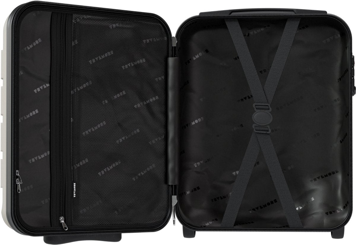 Valise cabine TRVLMORE 40 x 30 x 20 cm – 24 L – Se range sous le siège – Serrure TSA – 2 roulettes – Couleur champagne