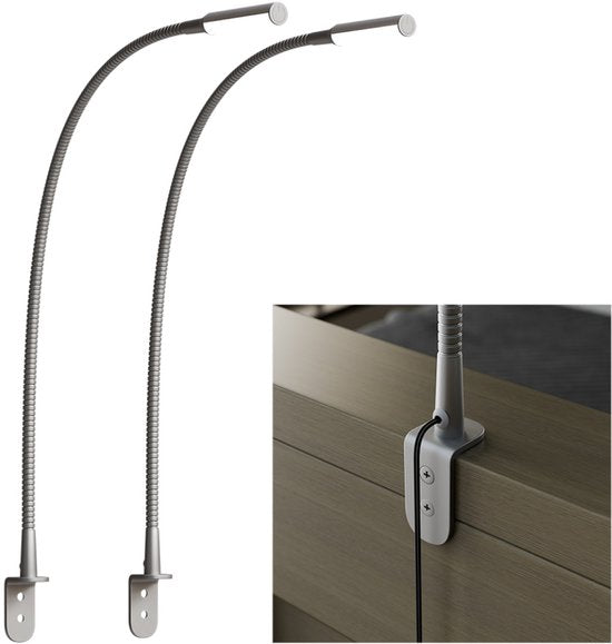 Nolt Lampe de lecture pour le lit - Veilleuse à intensité variable - 2 lampes de lit - Lampe de chambre à coucher - Lampes de lecture tête de lit - Lampe de lecture pour adultes