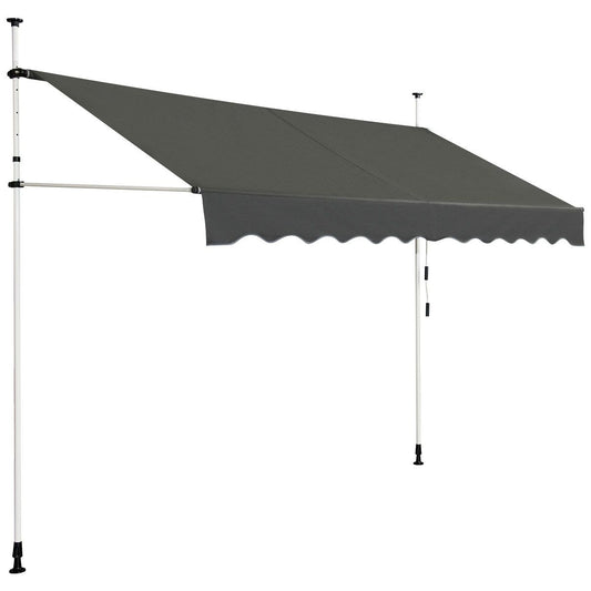 Store télescopique Coast, Protection solaire, Etanche, réglable en hauteur, 300 x 120 cm, Gris