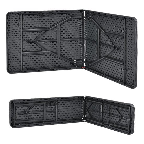 Table à bière / banc à bière / set à bière - Plastique / Rotin - 3 pièces - Noir