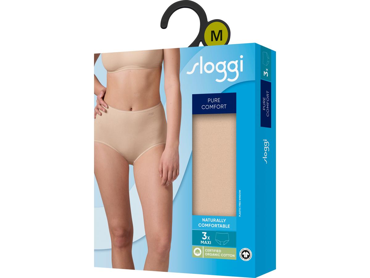 Slip Sloggi Pure Comfort H Maxi - lot de 3 - taille S - Skin