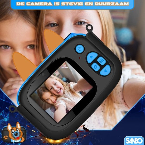 Caméra pour enfants Sanbo T31 Pro - Bleu / Noir - Inclut une carte SD de 32 Go et un lecteur - Caméra photo pour enfants - Vlogging - Caméra de jeu