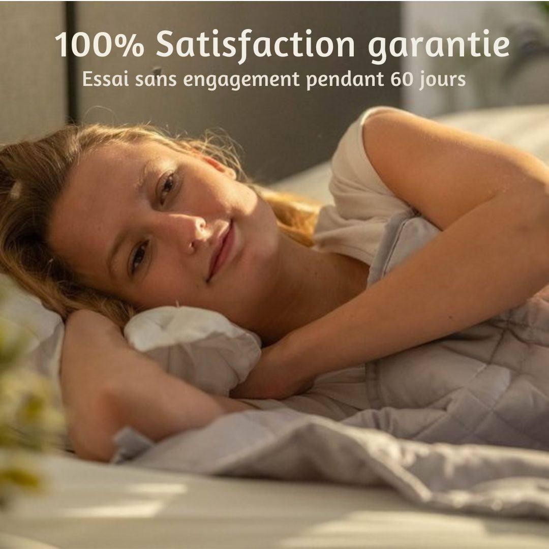 Couverture lestée EL-Life 7kg 135 x 200cm - OEKO-TEX Coton - Gris clair
