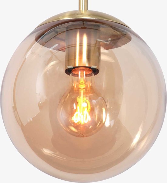 Steinhauer - lampe suspendue - Bollique LED - ambre - verre métal - Ø 25cm - E27 - 3497ME
