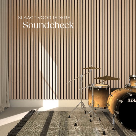 Panneaux acoustiques tectake® - Lot de 2 - Panneau mural acoustique - 60 x 120 cm - 1,44 m² - Panneaux muraux aux dimensions ajustables - Structure à lattes en MDF et placage de bois - Isolation acoustique - Décoration murale élégante - Montage facile - C