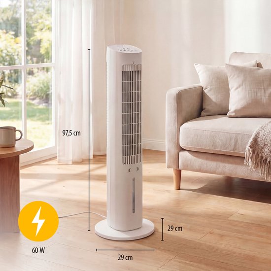 Tristar AT-5479 - Refroidisseur d'air - 3 litres - 3 vitesses - Minuterie - Oscillation - Silencieux et compact - Blanc