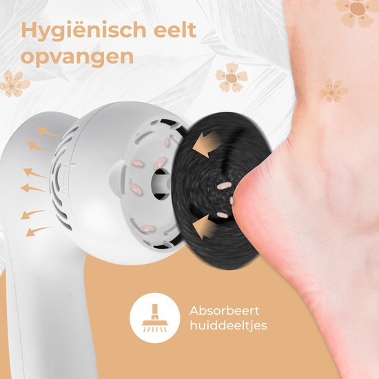 Appareil électrique Nuvance pour éliminer les callosités - 3 disques inclus - Appareils pour éliminer les callosités - Kit de pédicure 12 pièces - Lime à pieds - Rechargeable par USB - Blanc