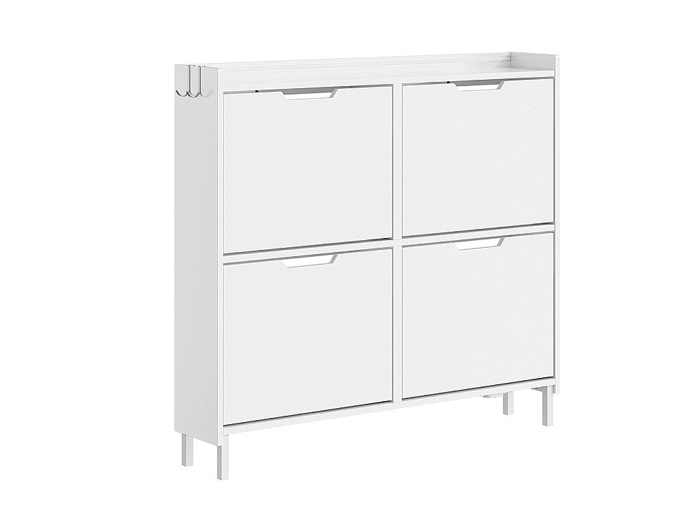 Armoire à chaussures Sobuy à 4 portes battantes - Design compact pour petite entrée - 100 x 19 x 93 cm - Blanc