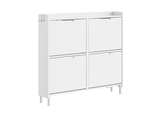 Armoire à chaussures Sobuy à 4 portes battantes - Design compact pour petite entrée - 100 x 19 x 93 cm - Blanc