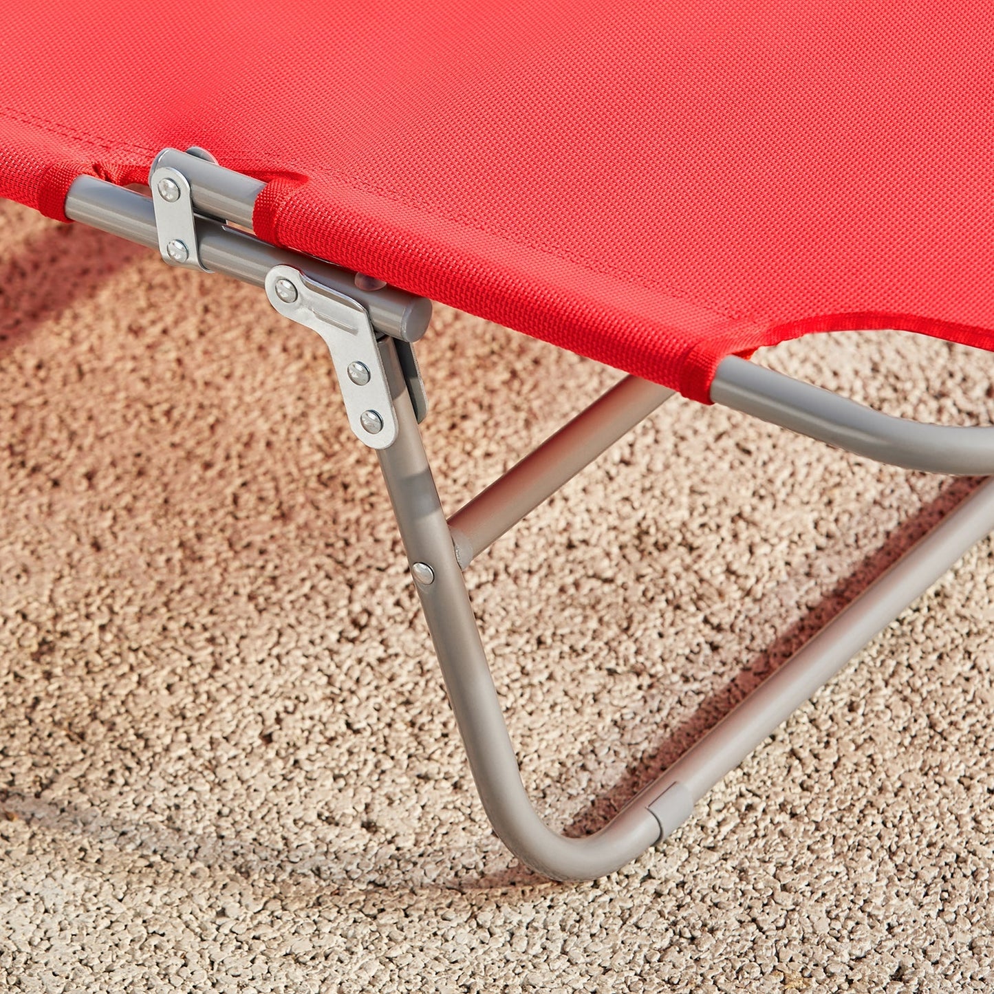 SoBuy Chaise longue - Pliable - Max. 120 kg - 195 x 63 x 30 cm - Rouge