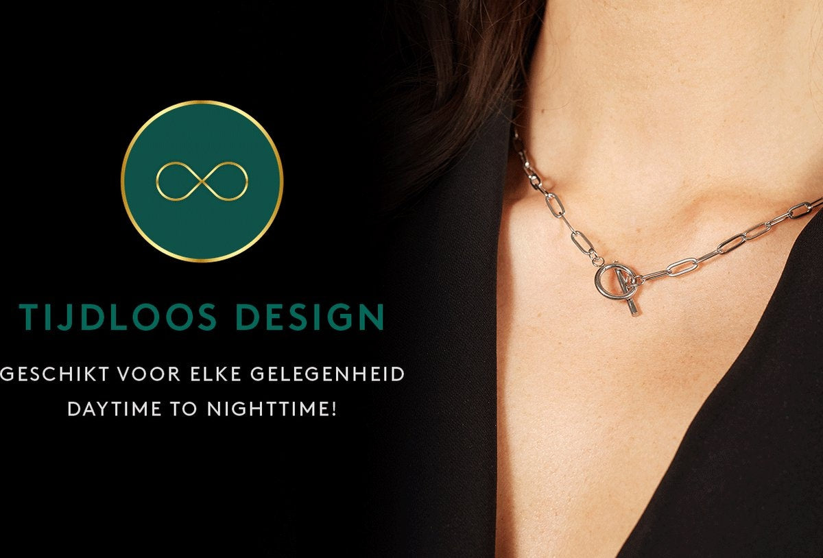 Laura Ferini Ladies Necklace Catena Silver - Silver Link Chain - 18K White Gold Plated - Necklace - Necklace - Jewellery - Accessories - Ladies Necklace