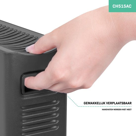 VONROC Chauffage électrique - Convecteur avec ventilateur de radiateur intégré - 2 réglages : 1250W/2000W - Thermostat réglable - Chauffe les pièces jusqu'à 24m2 - Design moderne - Gris