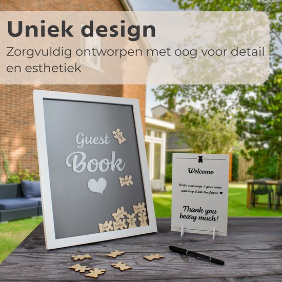 Décoration de fête de naissance & Livre d'or de naissance - Décoration de fête de naissance - Livre à remplir - Accessoires inclus