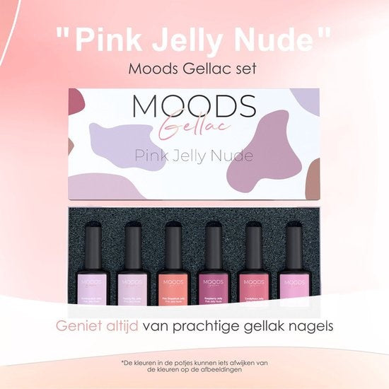 Moods Gellac 6-Piece Set - Vernis à ongles gel transparent - 8ML - Pink Jelly Nude Edition - Gellac - Nails - Gel Polish Starter Pack - Nude Colours