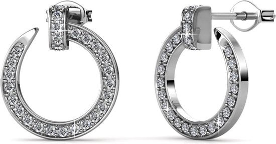 Yolora Boucles d'oreilles pour femmes avec cristaux Kalpa Camaka - Argent - Plaqué or blanc 18K - Boucles d'oreilles pour femmes - Boucles d'oreilles - Bijoux - Coffret cadeau de luxe - Coffret cadeau - Coffret cadeau exclusif - Bel emballage cadeau