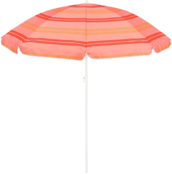 Parasol de plage Mica Decorations Stripe - H 180 x Ø 160 cm - Rose pâle