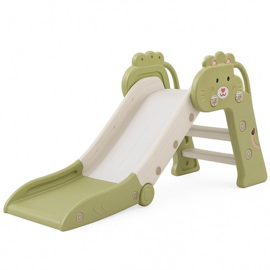 Bambini Slide - Toboggan pour enfant - Toboggan extérieur - Toboggan intérieur - Aire de jeux - Pliable - Vert