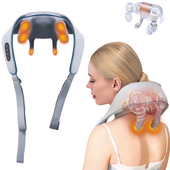 Livista Portable Neck Massager - Massage électrique du cou et des épaules - Relaxation et soulagement de la douleur - Chauffage - Meilleure circulation