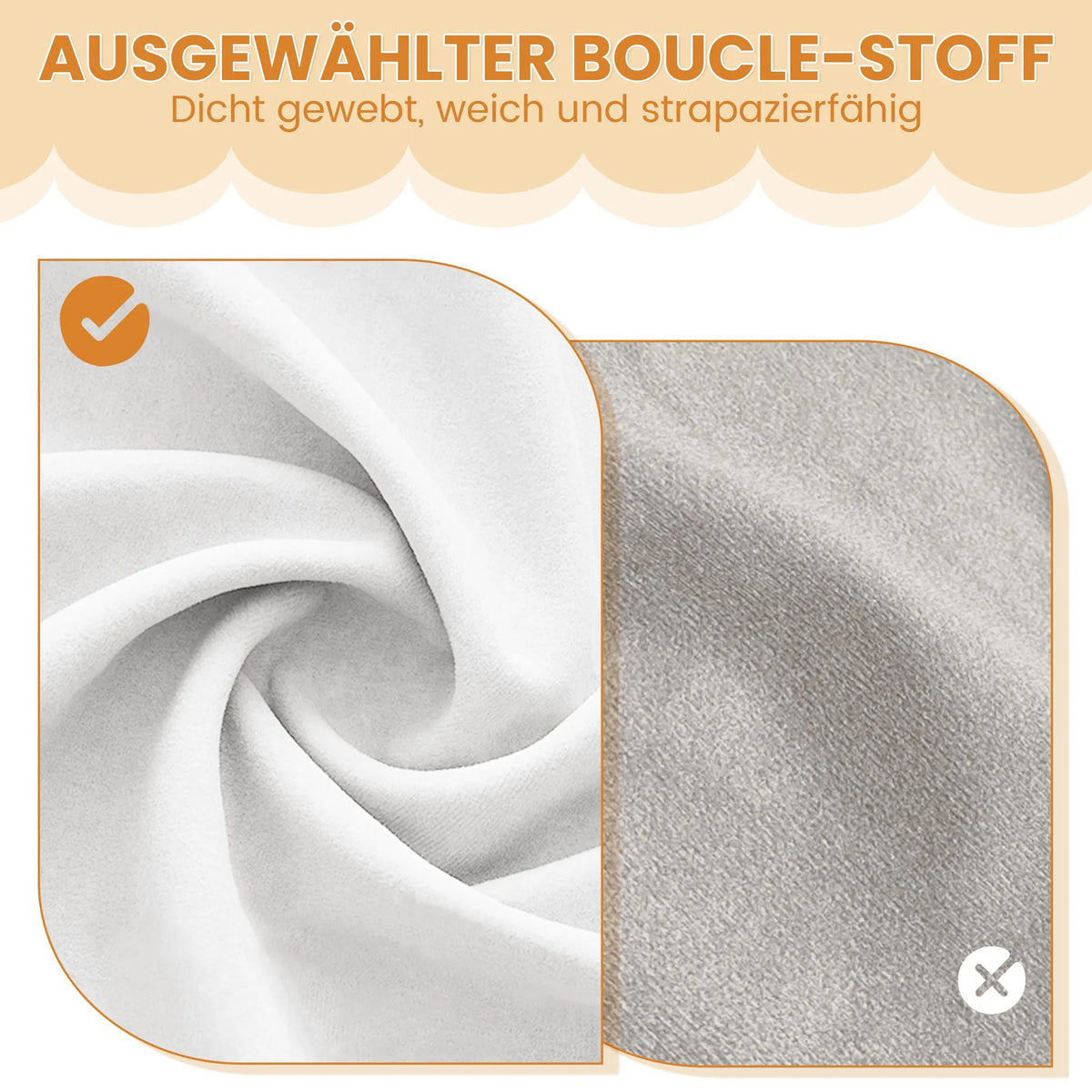 Yaheetech Swivel Chair Floral - Mécanisme de pivotement à 360°, coussin d'assise amovible et base en métal en forme de X - Pour chambre et bureau à domicile - Bouclé blanc et métal - 57 x 61 x 75 cm