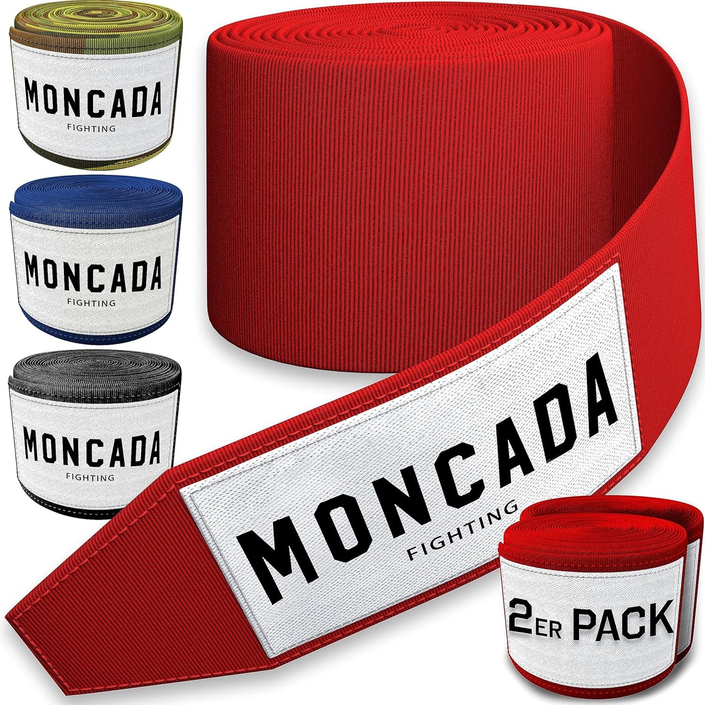 Bandage de boxe de combat Moncada - 4m - Rouge
