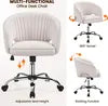 Chaise de bureau en velours Yaheetech avec accoudoirs et roulettes - Beige - 60 x 56,5 x 73-83 cm