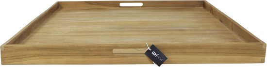 Plateau AXI Bayu en teck – 60 x 60 x 5 cm – Plateau carré – Teck – Pour verres et décoration de table – Pour l'intérieur et l'extérieur