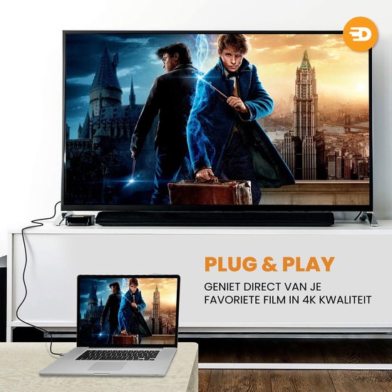 Drivv. Câble Premium Displayport vers HDMI - 4K 30hz - Nylon - 2 mètres - Gris