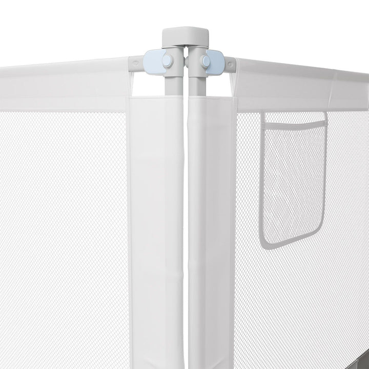 Juskys Jaron Barrière de lit pour bébé - Gris - Hauteur réglable - 180 cm x 71-101 cm