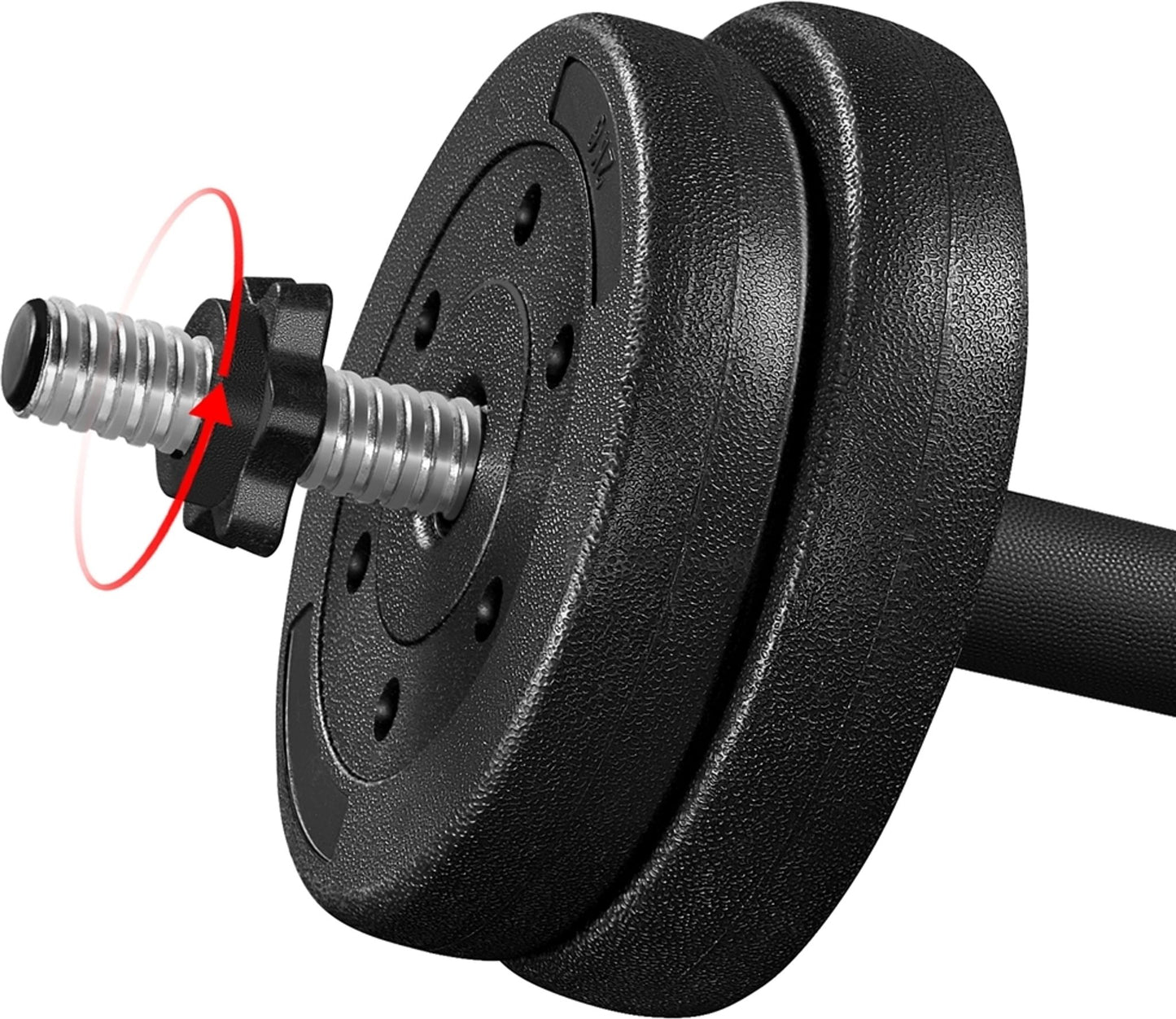 Yaheetech set d'haltères réglable 2x 15 kg noir - haltère 33.7 cm - poignée Ø30 mm