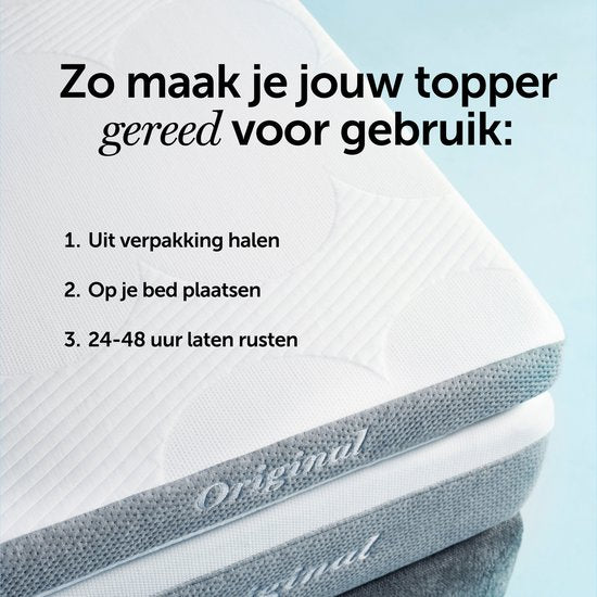 Cloudpillo Original Topper 90x200 - Surmatelas - Couche de soutien adaptative - 4 saisons - Muni d'élastiques - Surmatelas