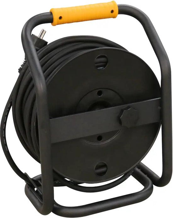 Enrouleur de câble Relectric Pro – 40 m – 4 prises – Avec bouton d'enroulement – Terre – IP44 – RELEC493111