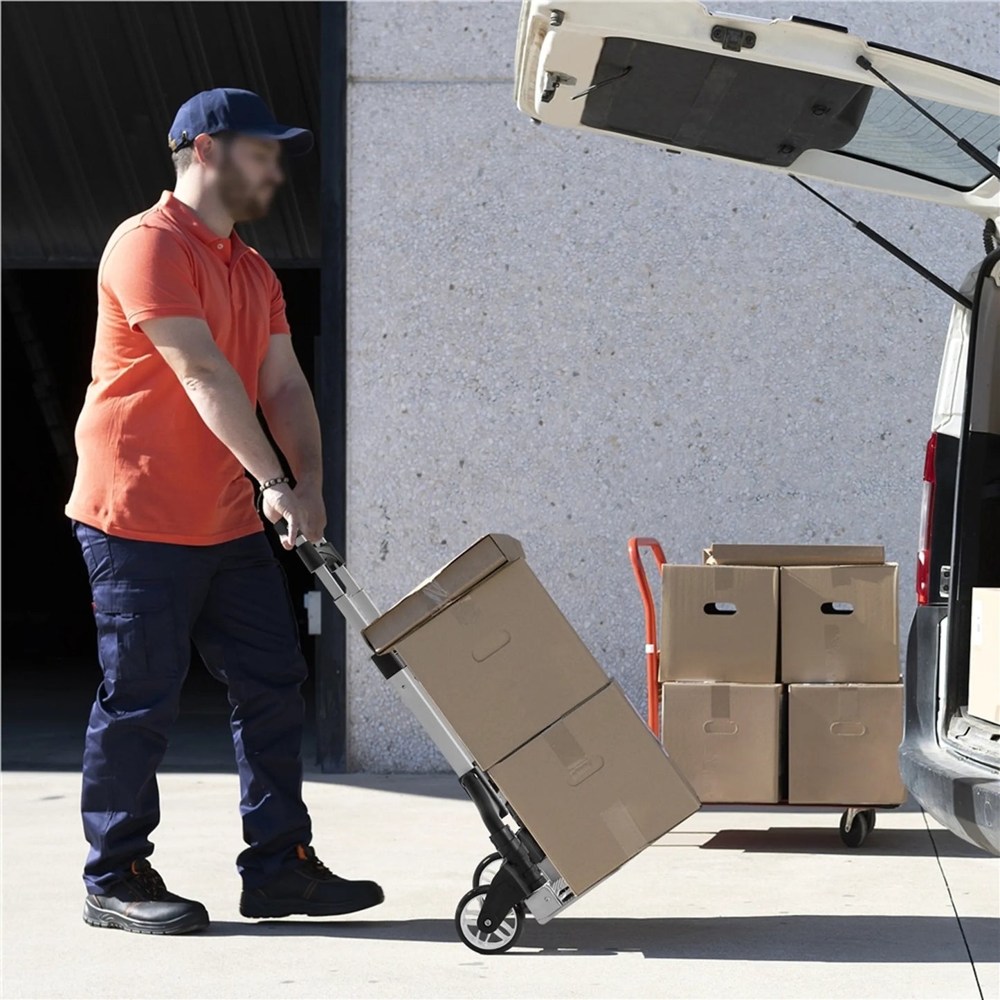 Yaheetech Chariot pliable 75 kg - équipé d'une poignée télescopique, de roues en caoutchouc et d'un câble de tension - pour le transport et le déménagement - aluminium et plastique noir et argent - 39,5 x 39,5 x 100 cm