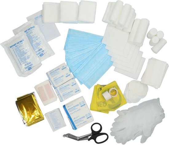 Trousse de premiers secours Carpoint, 166 pièces - DIN 13169 – Pour les secouristes d'entreprise – 2 compartiments principaux et des compartiments plus petits - 33 x 25 x 13 cm
