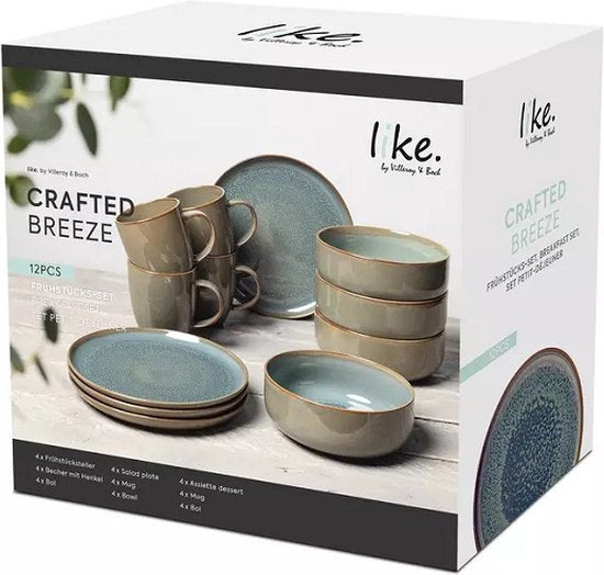 LIKE BY VILLEROY & BOCH - Crafted Breeze - Service à petit-déjeuner 12 pièces