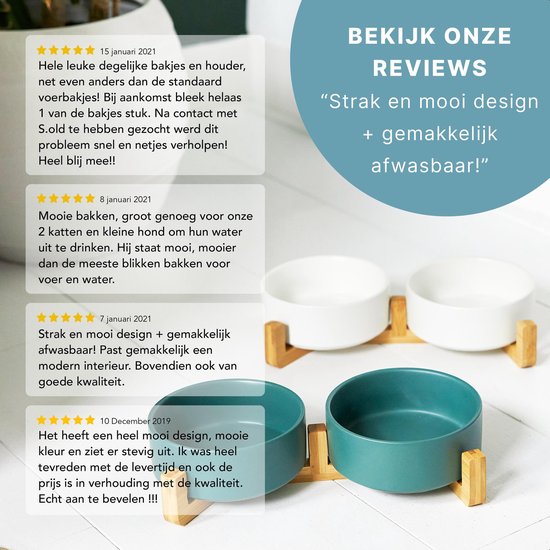 Gamelle pour chien - Bol à boire - Avec support en bambou - 2x 800 ml - Taille M - Vert Mat