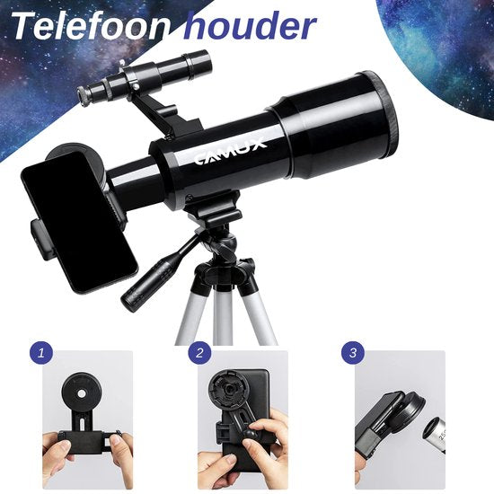 CAMUX Telescope - Stargazer - Convient aux adultes et aux enfants - Vision nocturne - Astronomie