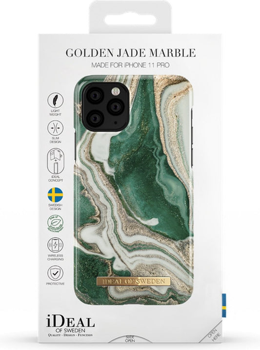 iDeal of Sweden iPhone 11 Pro Coque arrière - Golden Jade Marble
