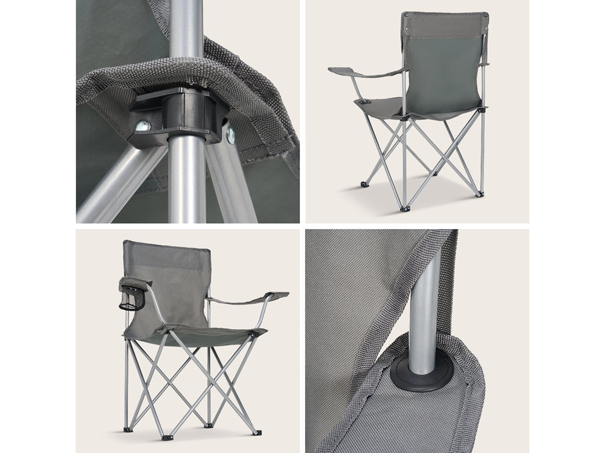Trvlmore Chaises de camping Basic Lot de 2 - Noir - 2,2 kg par chaise - Capacité 120 kg
