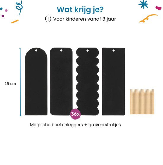 Partizzle 36x Signets magiques - Dessin à gratter - Signets à distribuer - Grabbelton Treat Gifts - For Kids