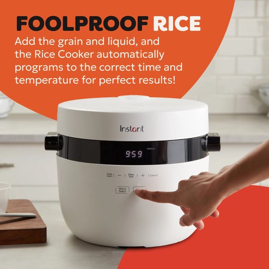Cuiseur à riz et cuiseur vapeur Instant Pot 4,8 L - 8 programmes - Mijoteuse - Sauté - Technologie CarbReduce - Jusqu'à 20 portions - Multi-céréales