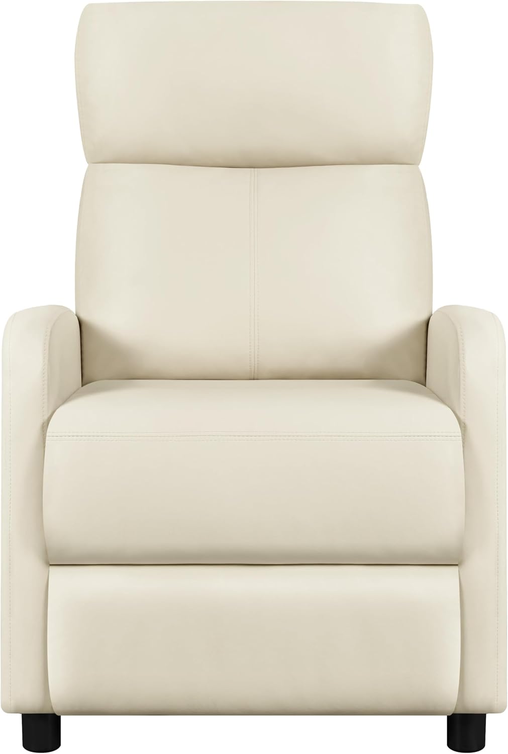 Fauteuil de détente Yaheetech XL - Fauteuil inclinable avec repose-pieds - Simili cuir beige - 87 x 61,5 x 99 cm