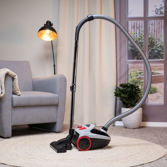 Aspirateur Dirt Devil avec sac DD2001 - Filtre HEPA 10 - 2 accessoires - 800W - Gris/Rouge