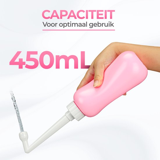 PurelyGoods® Peri Bottle - Bidet portable - Douche vaginale - Périnée - Grossesse - Bouteille de rinçage post-partum - 450ML - Rose