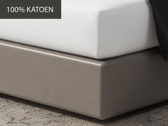 Drap-housse DoubleDry 90x200 cm - 100% coton naturel - doux et respirant - élastique rond - OEKO-TEX & BSCI - Blanc