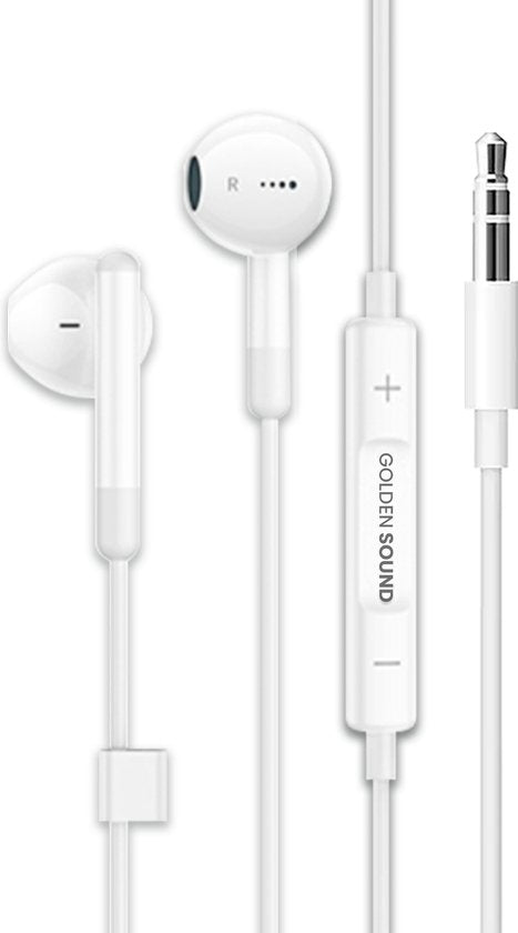 Golden Sound Wired Earbuds - Ecouteurs avec fil et microphone - connecteur jack 3,5 mm